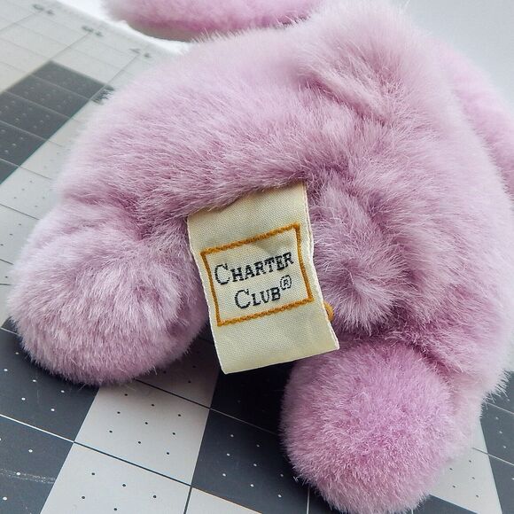 Charter Club Bunny Rabbit Plush Lavender Purple 6 Inch Sound Box Non Working - Picture 8 of 11